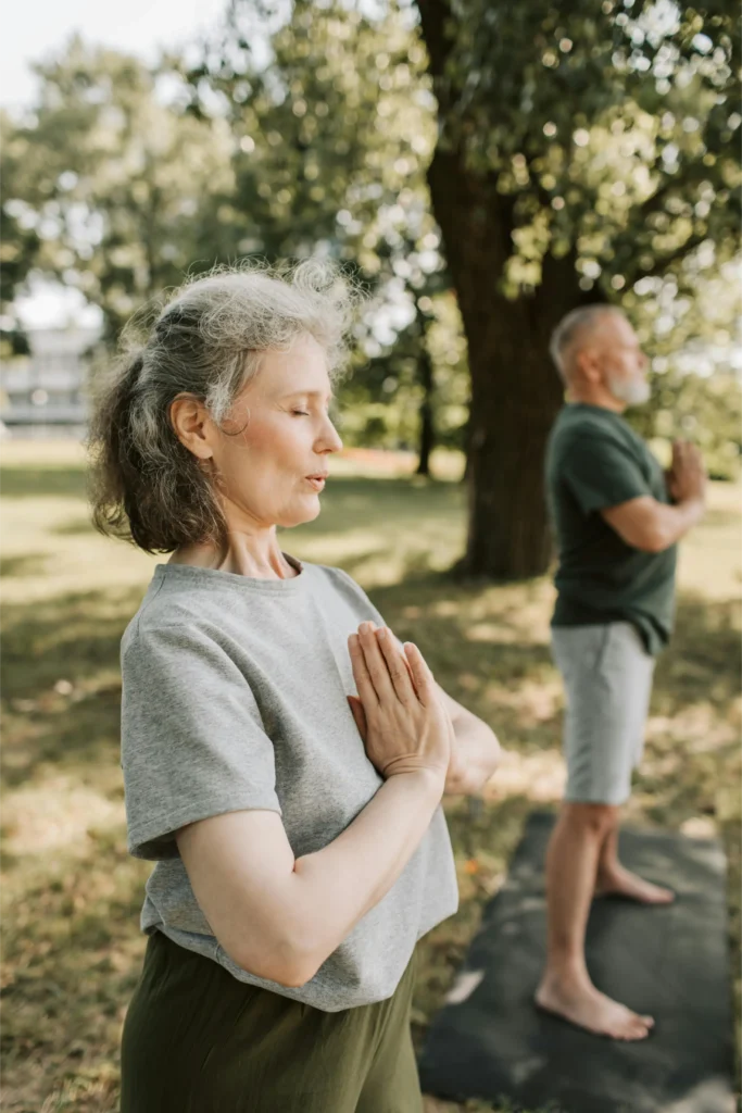 Ademwerk sessie vrouw en man